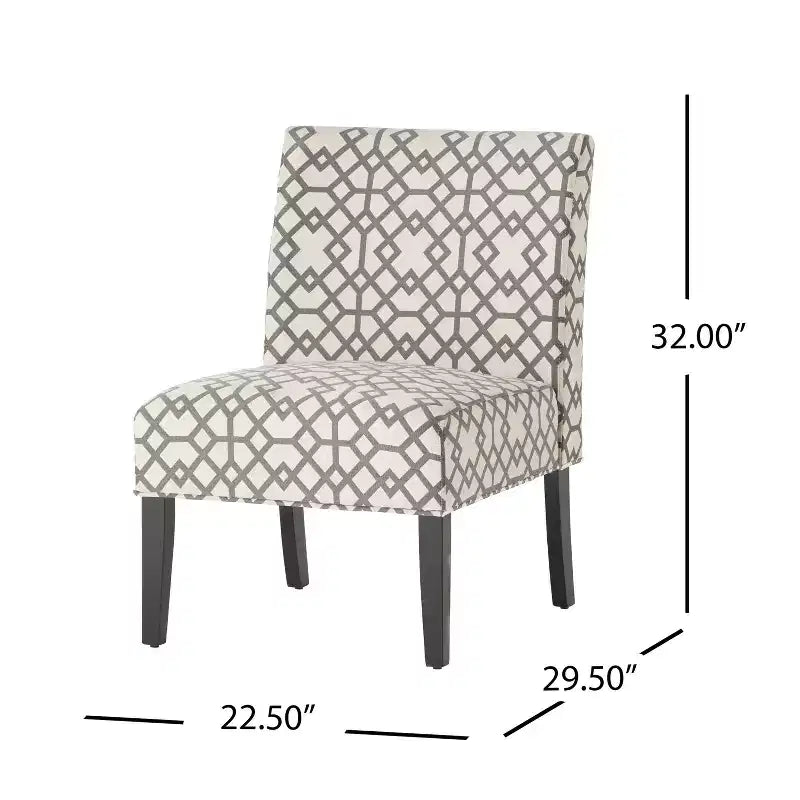 Fauteuil d'appoint contemporain GDFStudio Abner 22 D motif charentaise