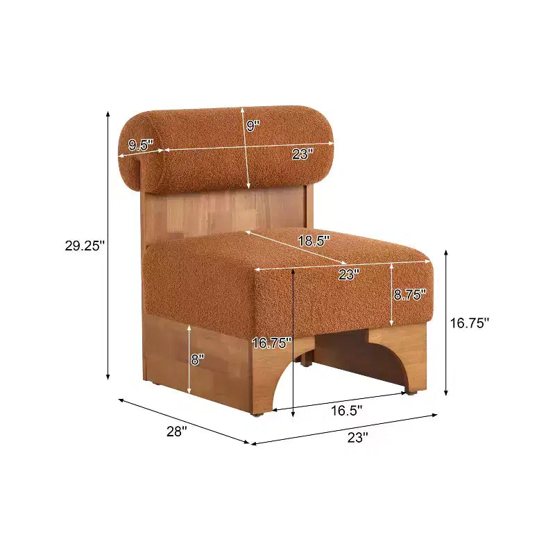 Christopher Knight Home Pedro Rubberwood Boucle Upholstered Accent Chair with Rolled Backrest