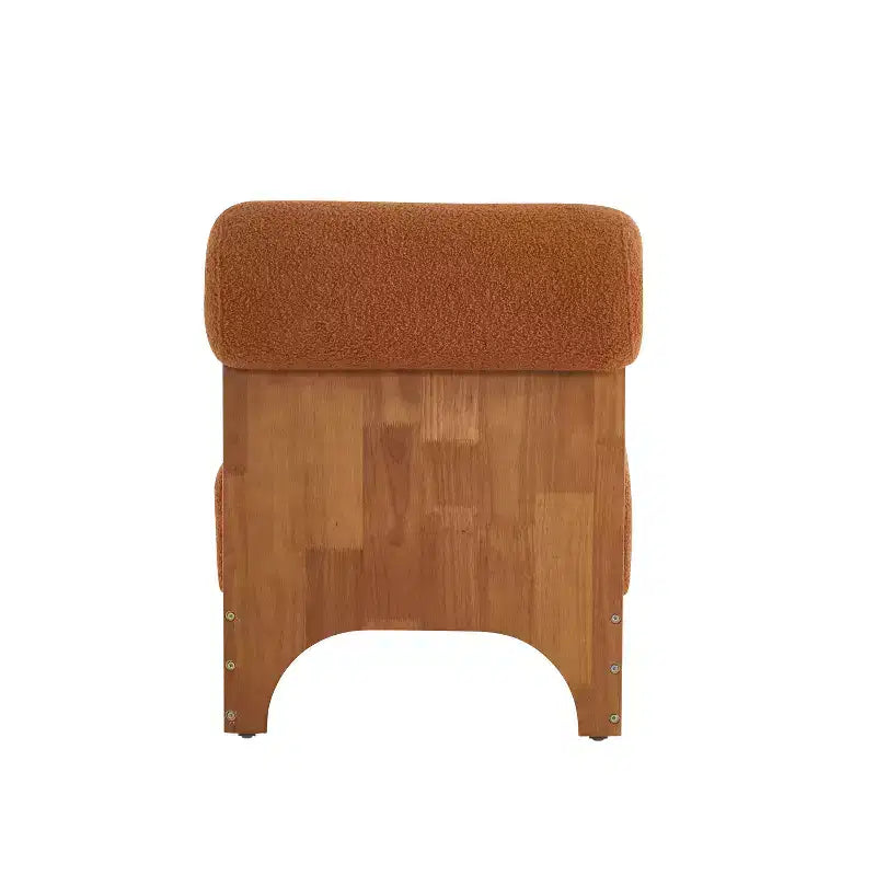 Christopher Knight Home Pedro Rubberwood Boucle Upholstered Accent Chair with Rolled Backrest