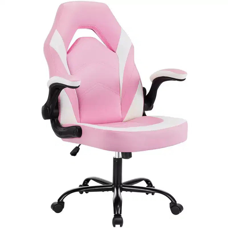 Swivel Computer Gaming Chair, PU Leather Ergonomic Office Chair with Lumbar Support