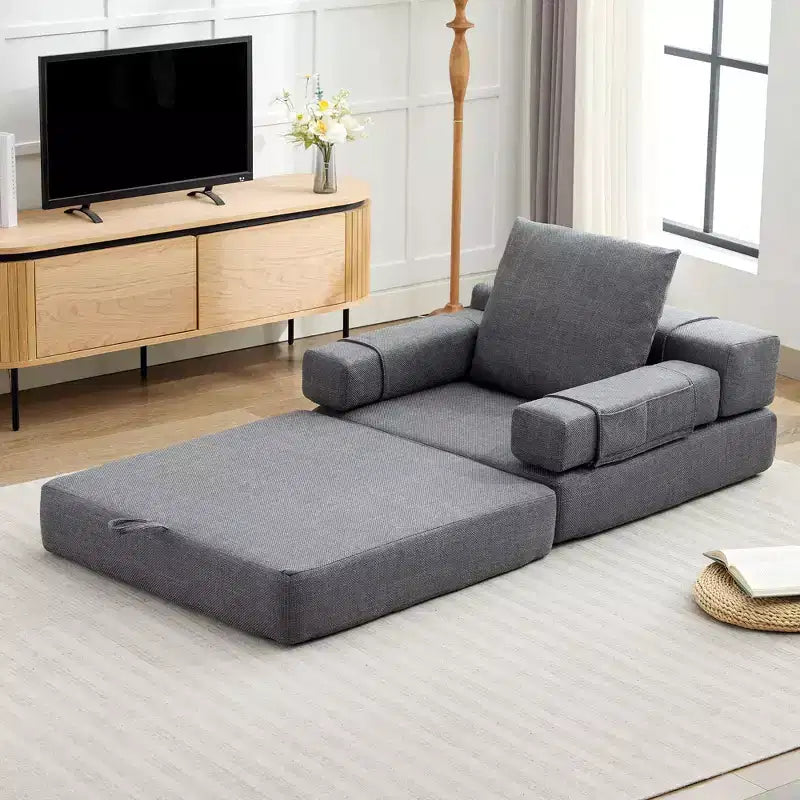 HYEORY Modern Fold Down Chair Flip Out Lounger Convertible Sleeper Sofa Bed Couch