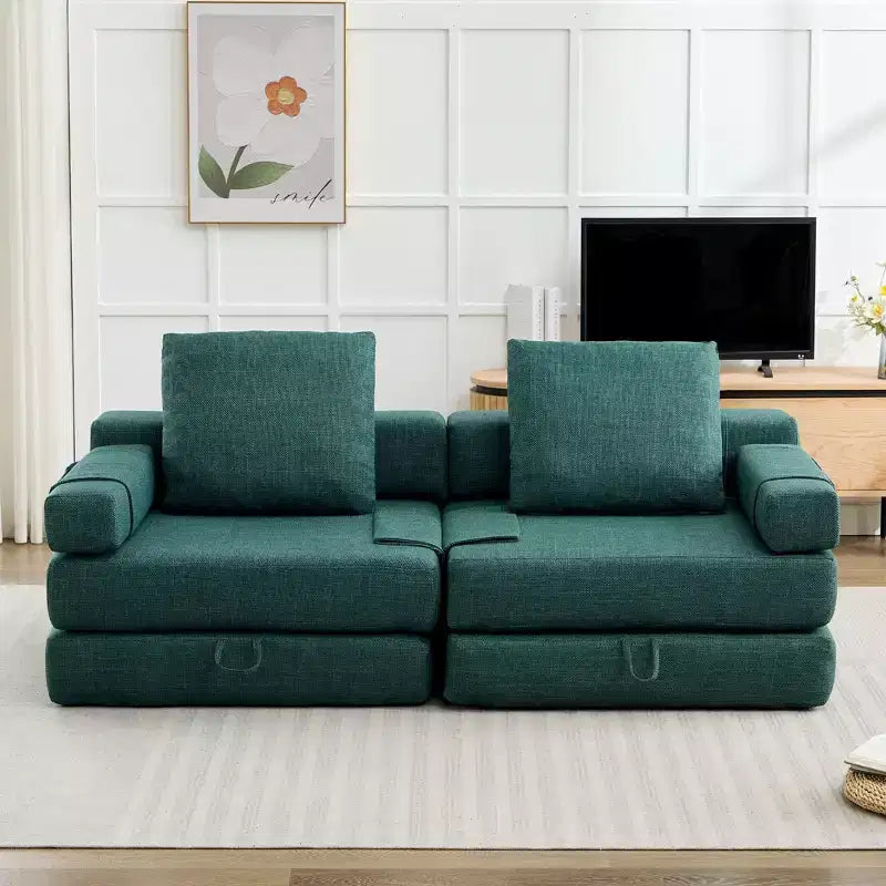 HYEORY Modern Fold Down Chair Flip Out Lounger Convertible Sleeper Sofa Bed Couch