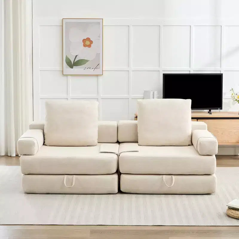 HYEORY Modern Fold Down Chair Flip Out Lounger Convertible Sleeper Sofa Bed Couch