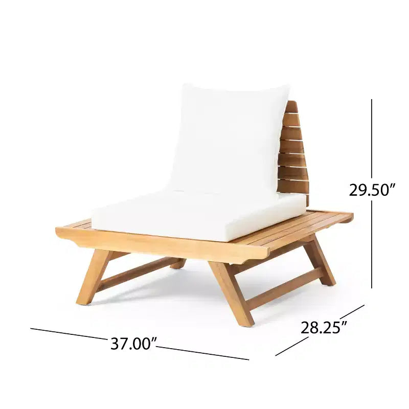 Salon de jardin 4 places Christopher Knight Home Sedona en bois d'acacia avec table d'appoint et coussins