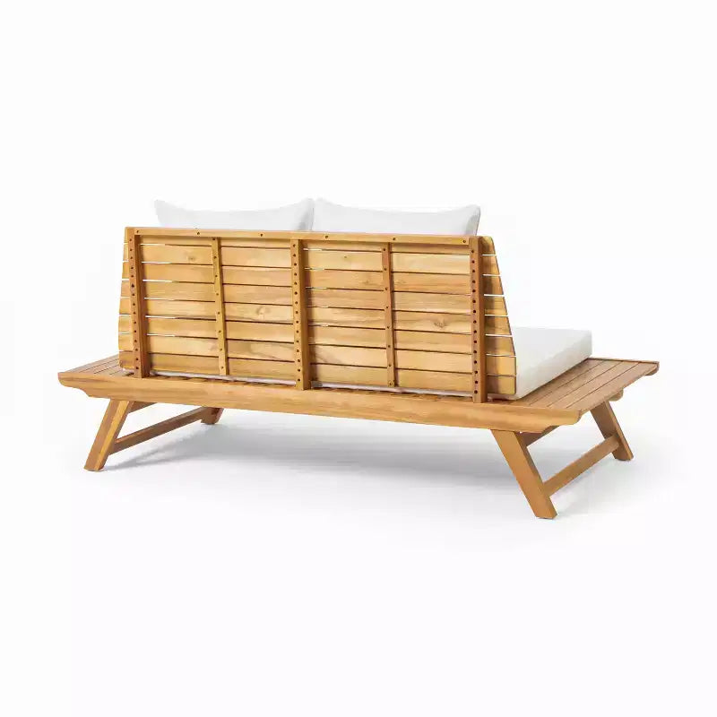 Salon de jardin 4 places Christopher Knight Home Sedona en bois d'acacia avec table d'appoint et coussins