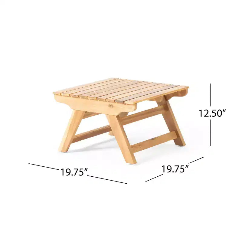 Salon de jardin 4 places Christopher Knight Home Sedona en bois d'acacia avec table d'appoint et coussins