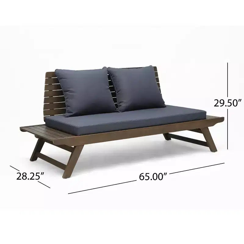 Salon de jardin 4 places Christopher Knight Home Sedona en bois d'acacia avec table d'appoint et coussins