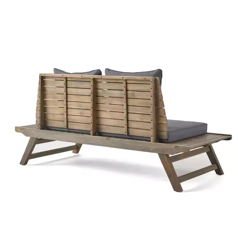 Salon de jardin 4 places Christopher Knight Home Sedona en bois d'acacia avec table d'appoint et coussins