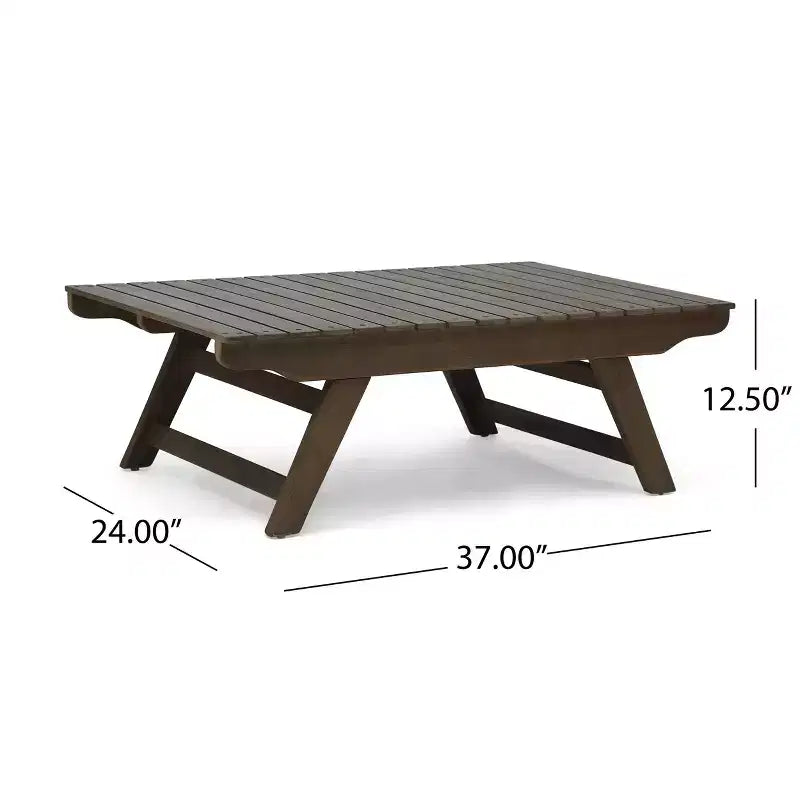 Salon de jardin 4 places Christopher Knight Home Sedona en bois d'acacia avec table d'appoint et coussins