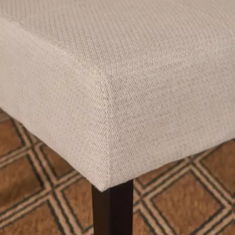 Elegant Beige Fabric Upholstered Dining Room Chairs - Matching Pair Set