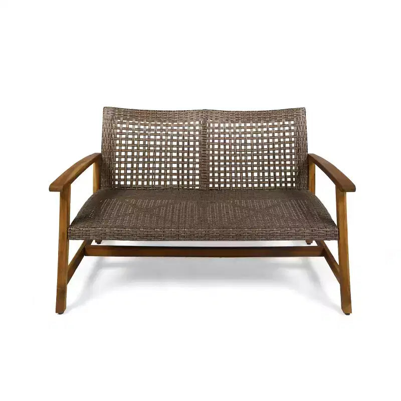 Christopher Knight Home Hampton Salon de jardin 6 places en bois d'acacia et osier