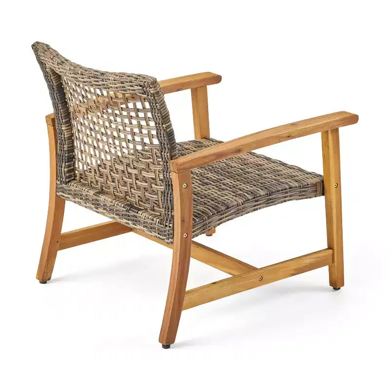 Christopher Knight Home Hampton Salon de jardin 6 places en bois d'acacia et osier