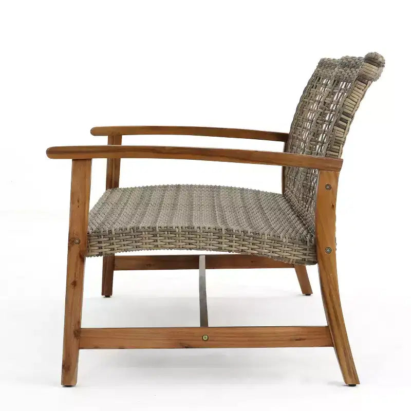 Christopher Knight Home Hampton Salon de jardin 6 places en bois d'acacia et osier
