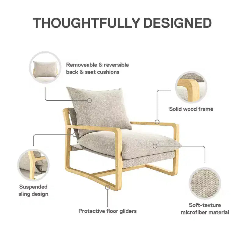 Chaise d'appoint rembourrée RealRooms Mika