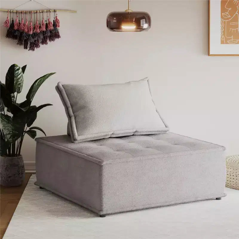 DHP Paloma Upholstered Armless Modular Chair with Backrest Pillow