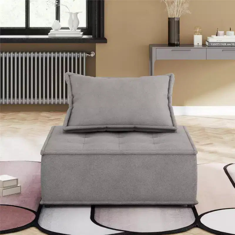 DHP Paloma Upholstered Armless Modular Chair with Backrest Pillow