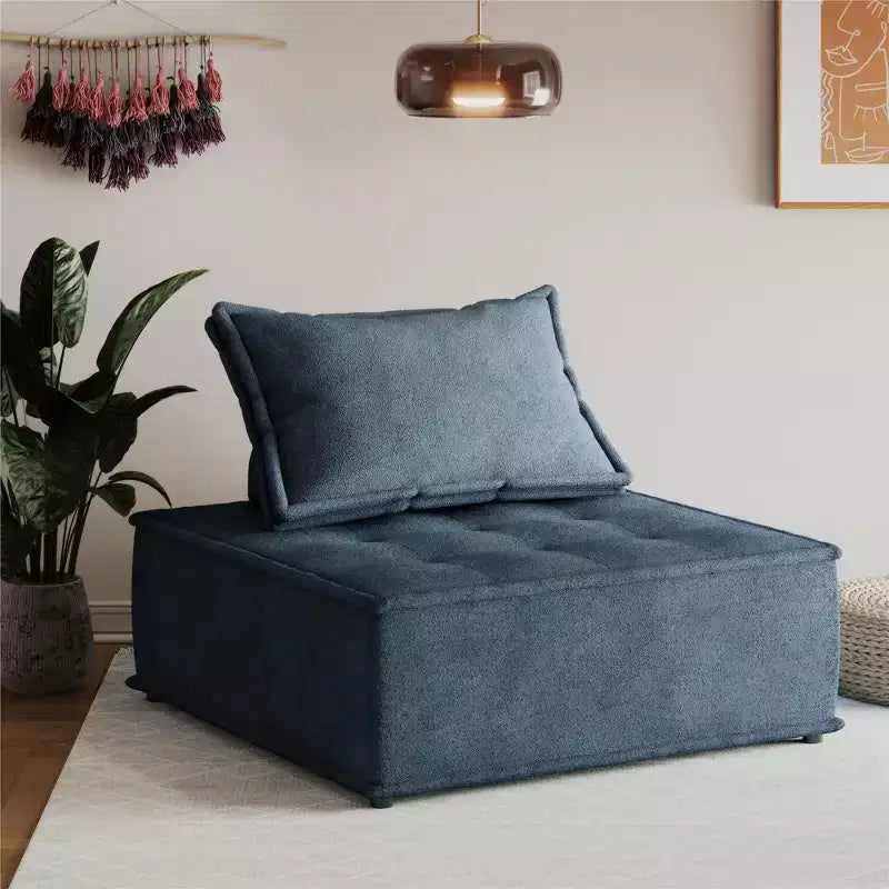 DHP Paloma Upholstered Armless Modular Chair with Backrest Pillow