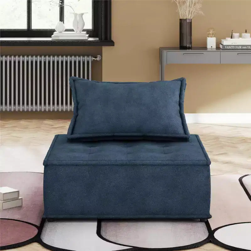 DHP Paloma Upholstered Armless Modular Chair with Backrest Pillow