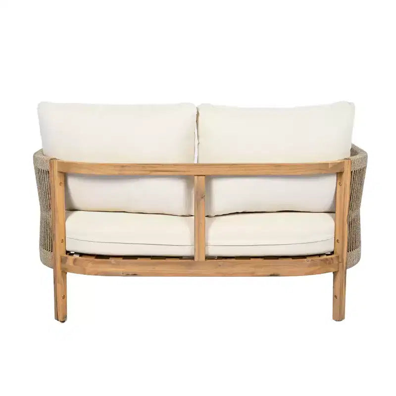 Christopher Knight Home Gillian Ensemble de 4 fauteuils de terrasse en bois d'acacia tressé avec corde