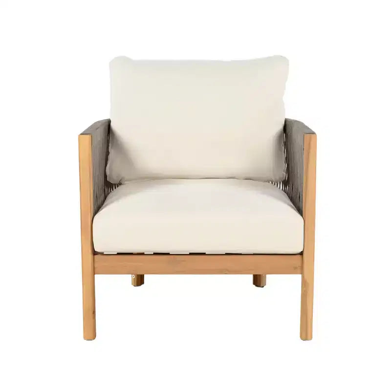 Christopher Knight Home Gillian Ensemble de 4 fauteuils de terrasse en bois d'acacia tressé avec corde