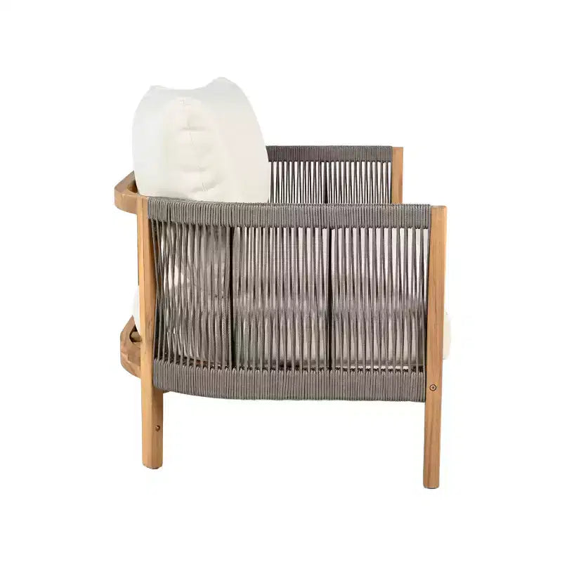 Christopher Knight Home Gillian Ensemble de 4 fauteuils de terrasse en bois d'acacia tressé avec corde