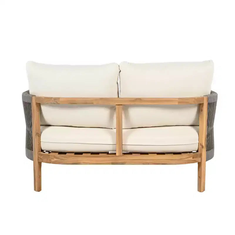 Christopher Knight Home Gillian Ensemble de 4 fauteuils de terrasse en bois d'acacia tressé avec corde