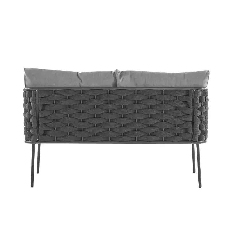 Christopher Knight Home Ebert, ensemble de 4 sièges d'extérieur modernes en métal tressé avec coussins