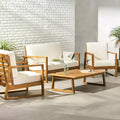 Christopher Knight Home Ensemble de conversation 4 places Bringier en bois d'acacia d'extérieur avec coussins résistants à l'eau