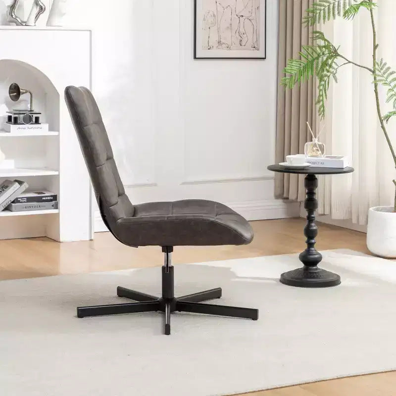 Roundhill Furniture Arlena Faux Leather Tufted Swivel Accent Chair