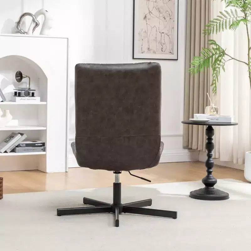 Roundhill Furniture Arlena Faux Leather Tufted Swivel Accent Chair