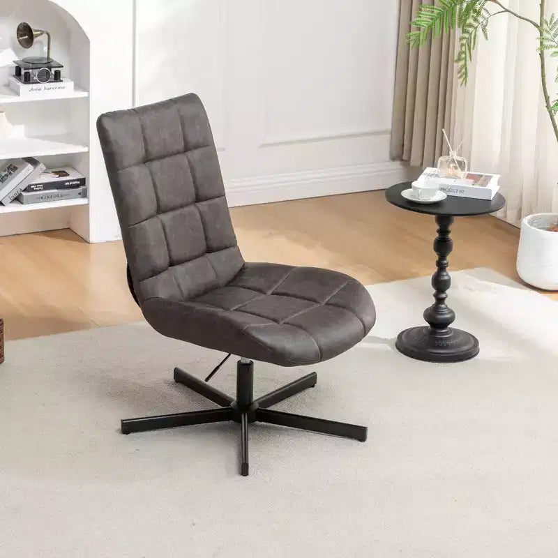 Roundhill Furniture Arlena Faux Leather Tufted Swivel Accent Chair