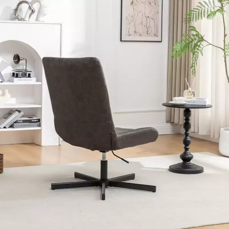 Roundhill Furniture Arlena Faux Leather Tufted Swivel Accent Chair