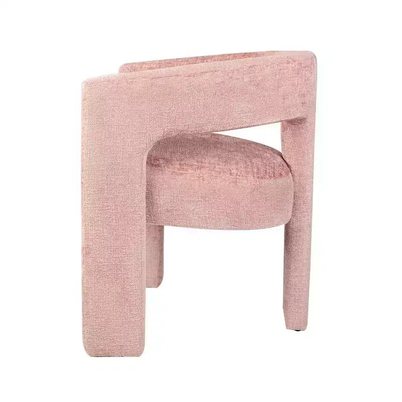 Jofran,Gwen Modern Luxury Jacquard Fabric Upholstered Sculpture Armchair- Pink Color