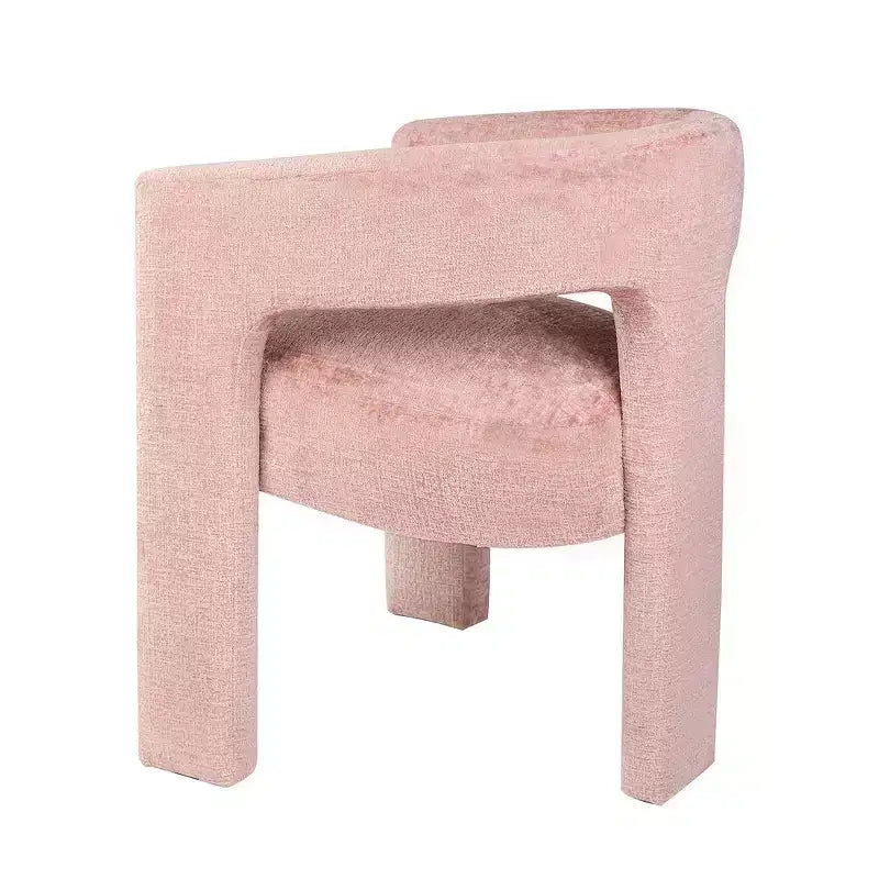 Jofran,Gwen Modern Luxury Jacquard Fabric Upholstered Sculpture Armchair- Pink Color