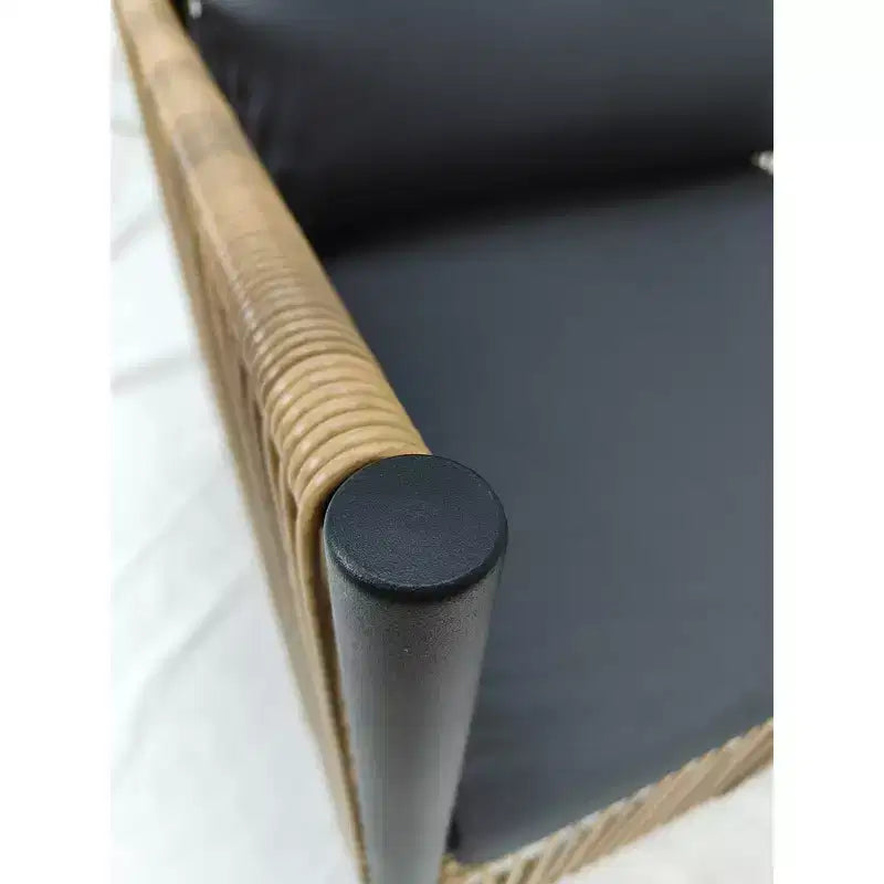 Ensemble de conversation d'extérieur 6 pièces Whisen en rotin PE avec coussins gris et table basse