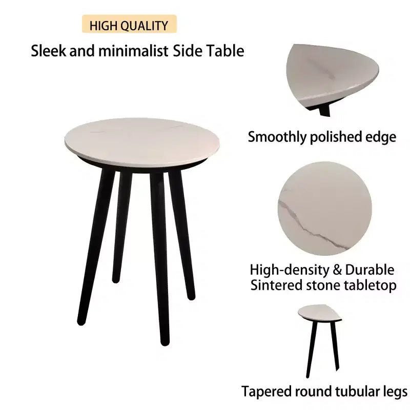 Christopher Knight Home Kerwin – Salon de jardin 3 pièces en aluminium et tissu Sunbrella avec table basse ronde en pierre frittée