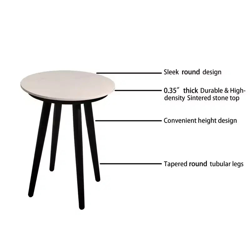 Christopher Knight Home Kerwin – Salon de jardin 3 pièces en aluminium et tissu Sunbrella avec table basse ronde en pierre frittée