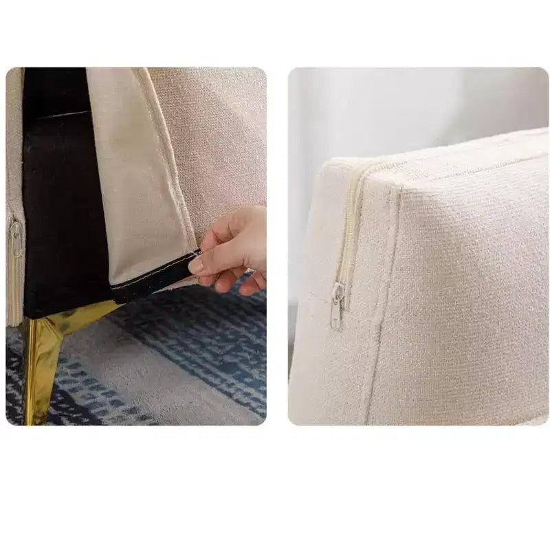 Bestier Ivory Linen Arm Chair Tufted Cushion Accent Chair with Lumbar Pillow