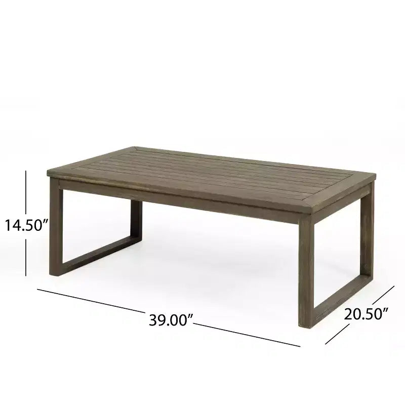 Ensemble causeuse et table basse d'extérieur en bois d'acacia avec accoudoirs inclinés Christopher Knight Home Samwell