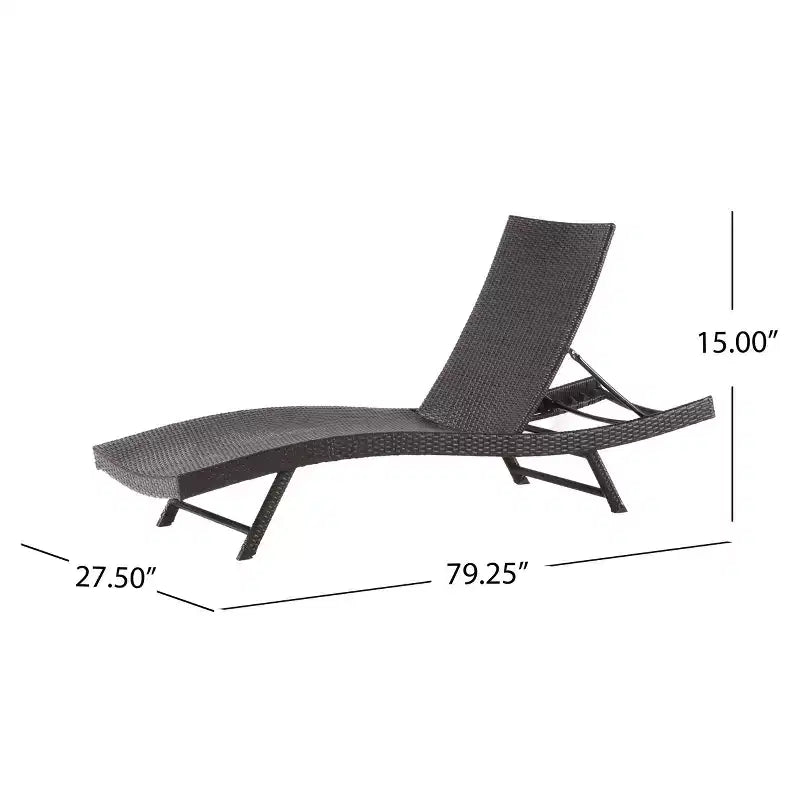 Christopher Knight Home Kauai Ensemble de 3 chaises longues d'extérieur en rotin synthétique avec table d'appoint pliante