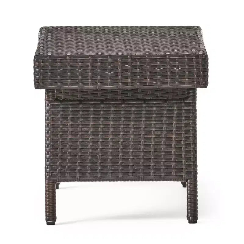 Christopher Knight Home Kauai Ensemble de 3 chaises longues d'extérieur en rotin synthétique avec table d'appoint pliante