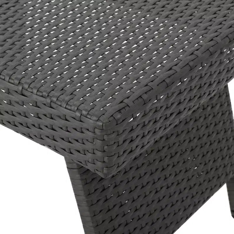 Christopher Knight Home Kauai Ensemble de 3 chaises longues d'extérieur en rotin synthétique avec table d'appoint pliante