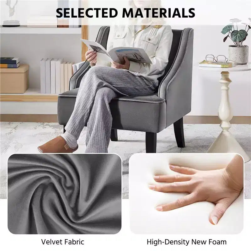 Yaheetech Lot de 2 chaises d'appoint modernes en velours pour salon chambre