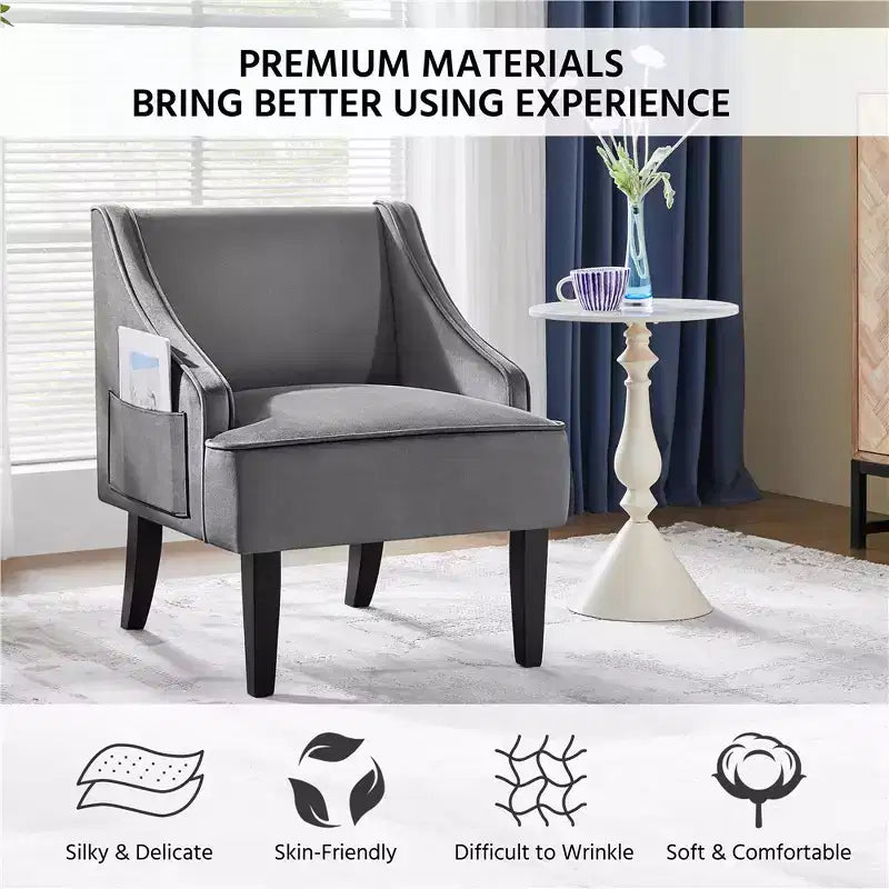 Yaheetech Lot de 2 chaises d'appoint modernes en velours pour salon chambre