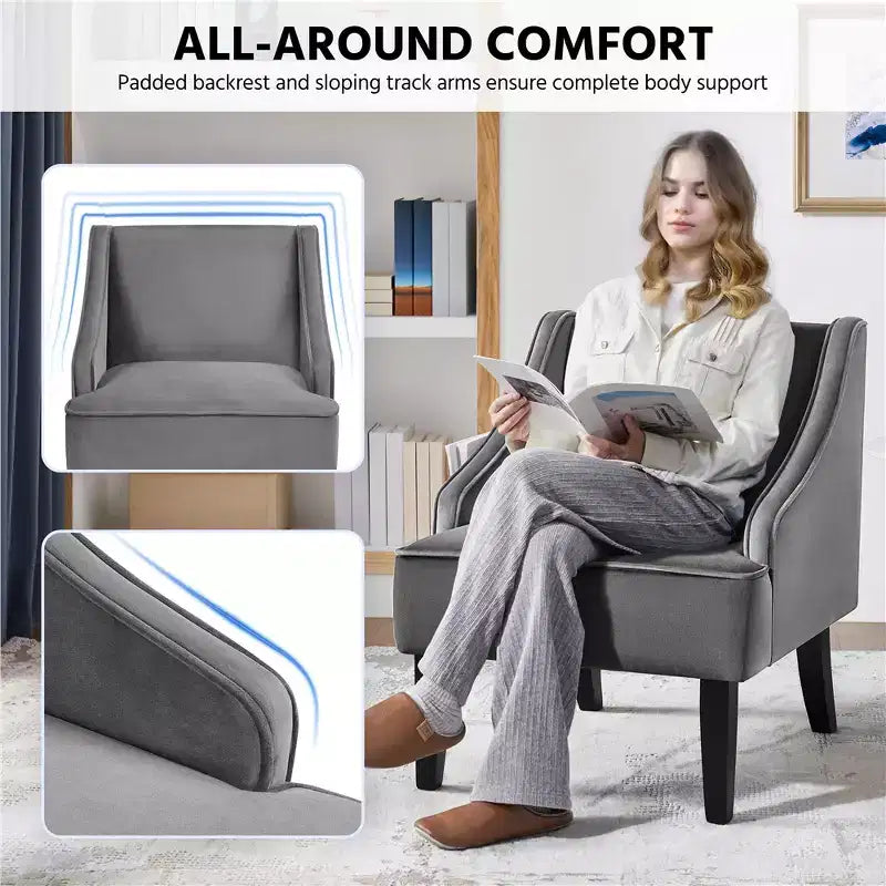 Yaheetech Lot de 2 chaises d'appoint modernes en velours pour salon chambre