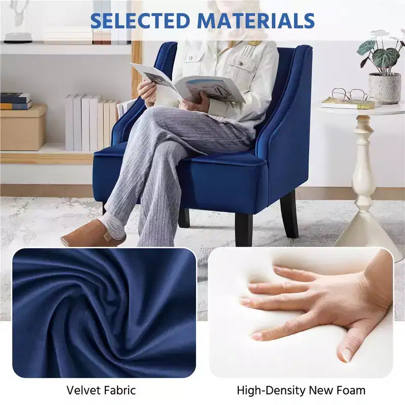 Yaheetech Lot de 2 chaises d'appoint modernes en velours pour salon chambre