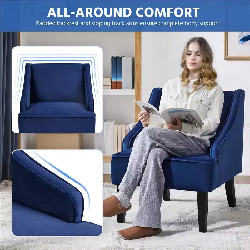 Yaheetech Lot de 2 chaises d'appoint modernes en velours pour salon chambre