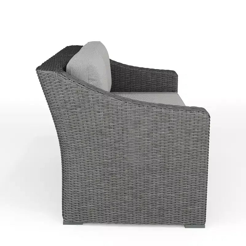 Canapé d'angle modulaire 6 places Martha Stewart Bedford pour intérieur et extérieur en rotin avec coussins toutes saisons