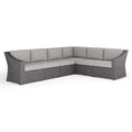 Martha Stewart Bedford Indoor-Outdoor Modular Patio 6-Seat Sectional Sofa in Rattan Wicker with All-Weather Cushions