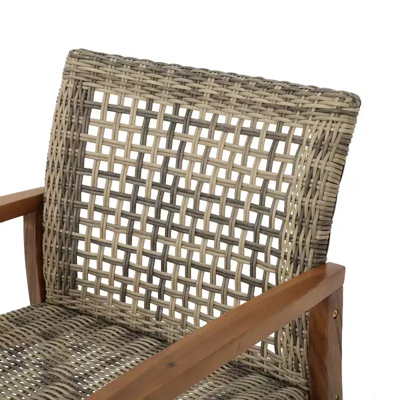 Christopher Knight Home Savannah Ensemble de conversation 8 places en bois d'acacia et osier d'extérieur